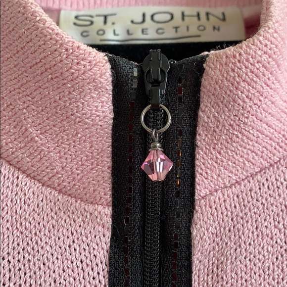 ST. JOHN COLLECTION zip up jacket with PAILLETTES - Picture 3 of 5